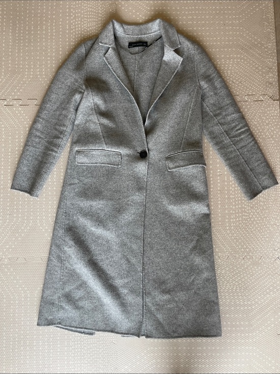 Zara Jackets & Blazers - Zara Gray Single-Button Wool Blend Long Trench Coat